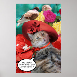 FEIERLICHER CAT-PRINZESTATUS, ROTER HAT MIT SCHWEI POSTER