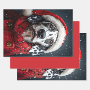 Feierlicher Dalmatiner im Santa Atoll Geschenkpapier Set