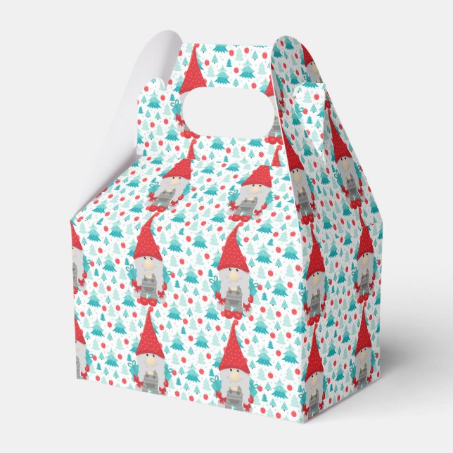Feierlicher Feiertag Gnome mit Geschenken Geschenkschachtel (Vorderseite)