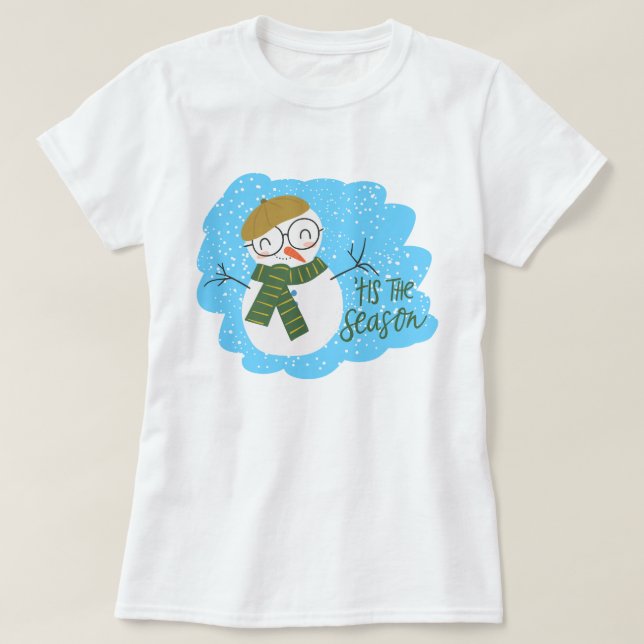 Feierlicher Feiertag Snowman T-Shirt (Design vorne)