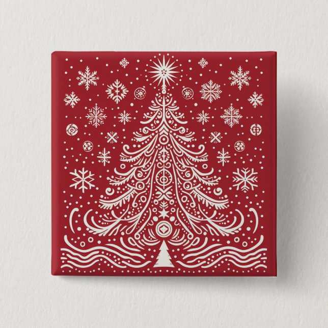 Feierlicher Flair: Weihnachtsbaumknöpfe & Patches Button (Vorderseite)
