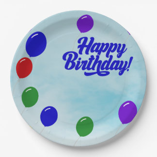 Feierlicher Geburtstag mit Ballons Pappteller