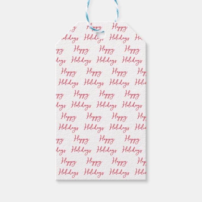 Feierlicher Happy Holidays Cursive Skriptgeschenk- Geschenkanhänger (Vorderseite)
