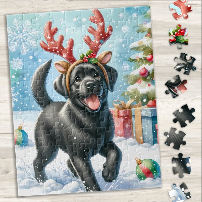 Feierlicher Labrador Retriever Welpe Weihnachtshun Puzzle (Von Creator hochgeladen)
