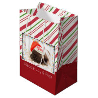 Feierlicher Mops in Roter Weihnachtsmannmütze mit