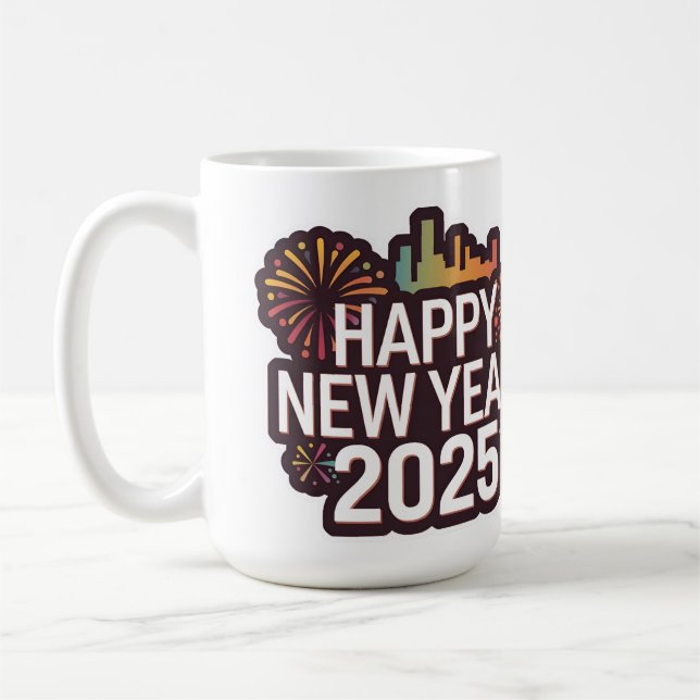 Feierlicher Morgen: Gute Neujahrsfeier 2025 Tasse (Links)