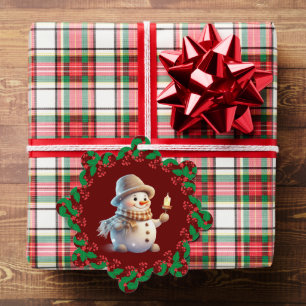 Feierlicher Schneemann Ornament Karte