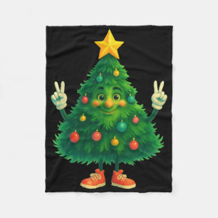 Feierlicher Spaß Frohe Weihnachtsbaum Fleecedecke