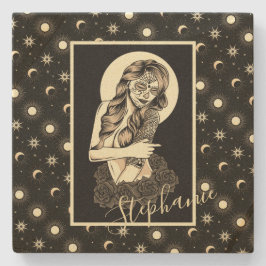 Feierlicher Tag des Toten Designs Steinuntersetzer