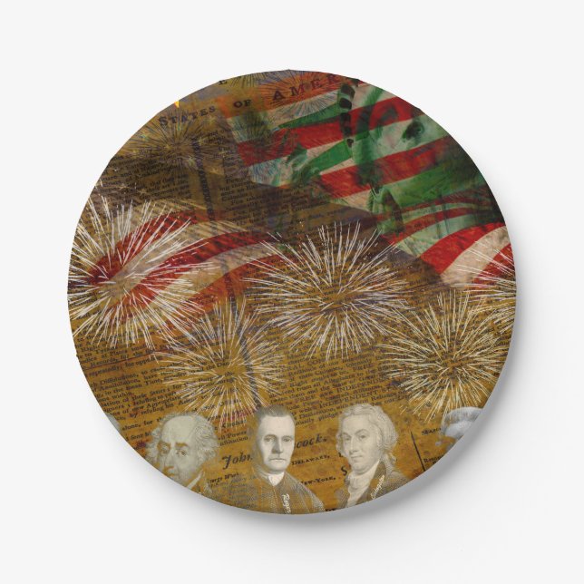 Feierlicher Unabhängigkeitstag Pappteller (Vorderseite)