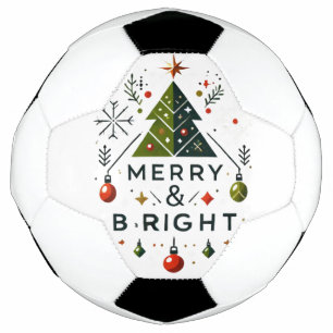 Feierliches fröhliches und helles Weihnachtsbaumde Fußball