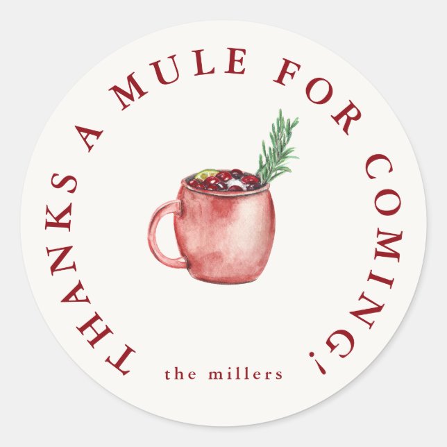 Feierliches Getränk Vielen Dank Sticker (Vorderseite)