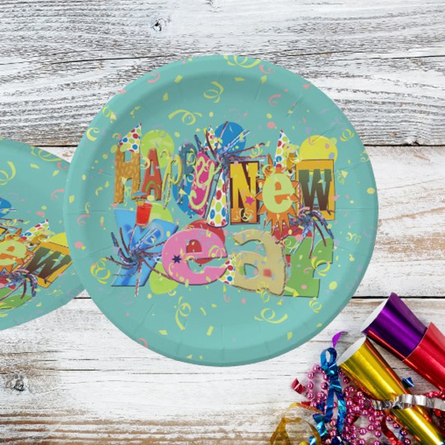 Feierliches Glück Neues Jahr Pappteller (Von Creator hochgeladen)