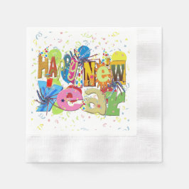 Feierliches Glück Neues Jahr Serviette
