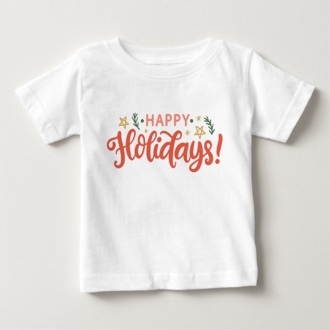 Feierliches Happy Holidays Design Baby T-shirt (Vorderseite)