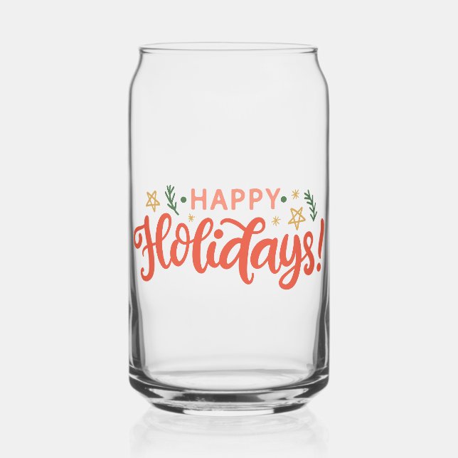 Feierliches Happy Holidays Design Dosenglas (Vorderseite)