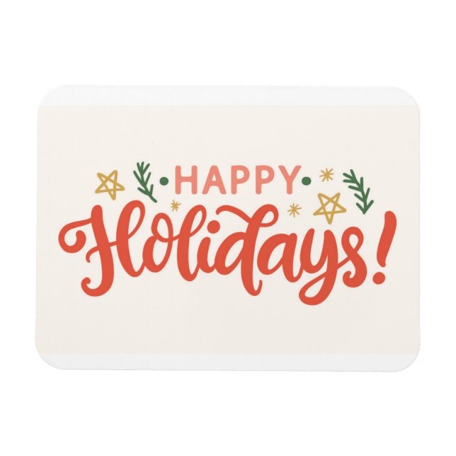 Feierliches Happy Holidays Design Magnet (Horizontal)