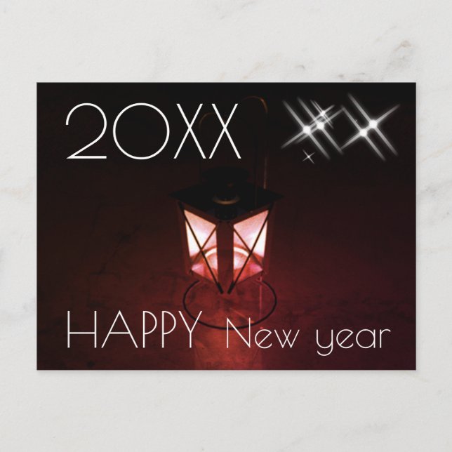 Feierliches Laternenglück Neues Jahr 2023 Postkarte (Vorderseite)