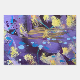 Feierliches Lila und Gold  Geschenkpapier Set