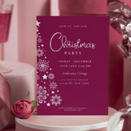 Feierliches Magenta Corporate Weihnachten Party Einladung