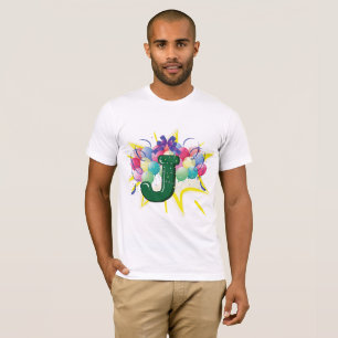 Feierliches Monogramm Buchstabe J mit Ballons T-Shirt