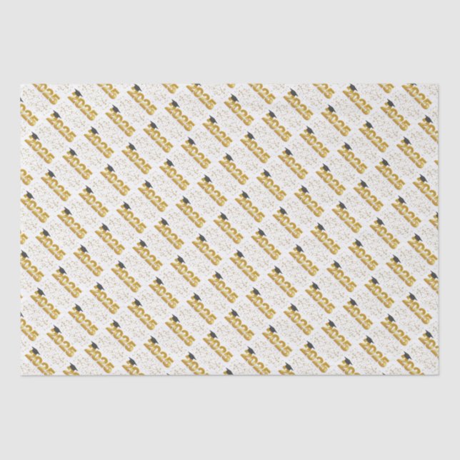 feierliches Muster 2025 für den Abschluss Seidenpapier (Vorderseite)