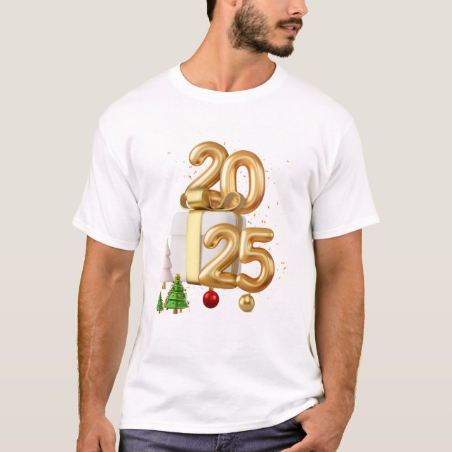 Feierliches Neues Jahr 2025 T-Shirt (Vorderseite)