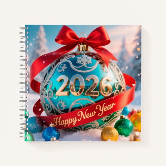 Feierliches Neues Jahr 2026 Notizbuch (Vorderseite)