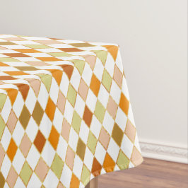 Feierliches Retro Orange Beige Diamant Muster Tischdecke