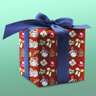 Feierliches Retro-Weihnachtsmuster Geschenkpapier