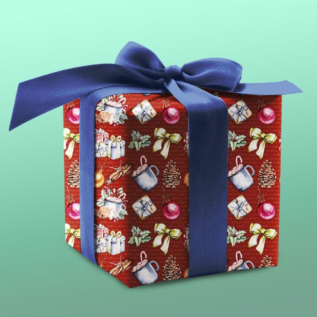 Feierliches Retro-Weihnachtsmuster Geschenkpapier (Von Creator hochgeladen)