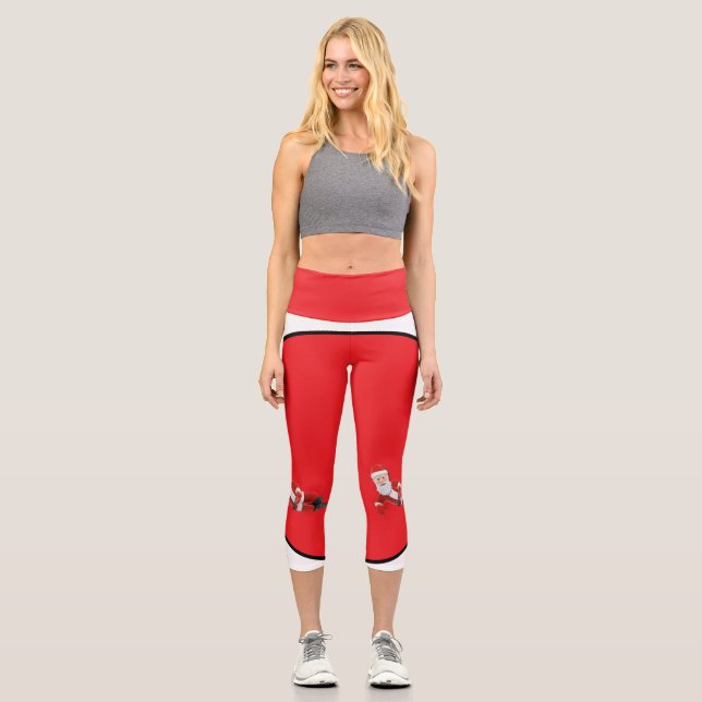 Feierliches Rot Capri Leggings (Vorderseite)