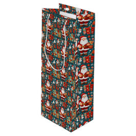 Feierliches Santa Delight Geschenktüte Für Weinflaschen