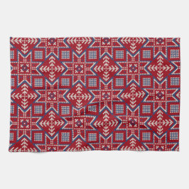 Feierliches skandinavisches Sweatermuster Geschirrtuch