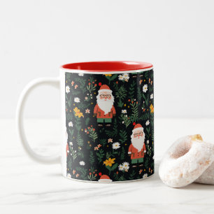 Feierliches Weihnachtsmuster Zweifarbige Tasse