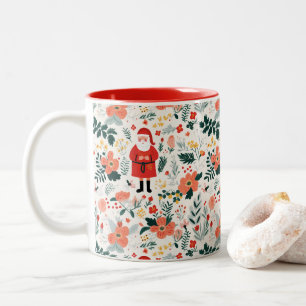 Feierliches Weihnachtsmuster Zweifarbige Tasse
