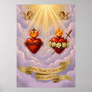 Feierlichkeit des Heiligen Herzens Jesu Katholisch Poster