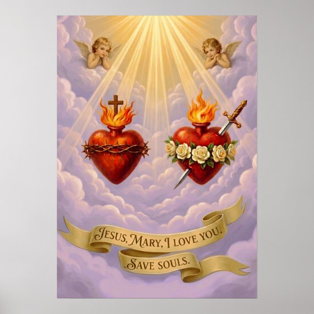 Feierlichkeit des Heiligen Herzens Jesu Katholisch Poster (Vorne)