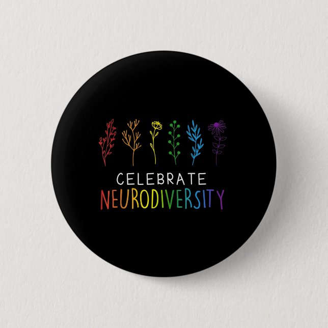 FEIERLICHKEIT NEURODIVERSITY Autismus Blume Button (Vorderseite)