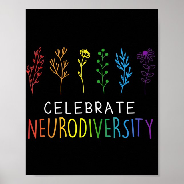 FEIERLICHKEIT NEURODIVERSITY Autismus Blume Poster (Vorne)