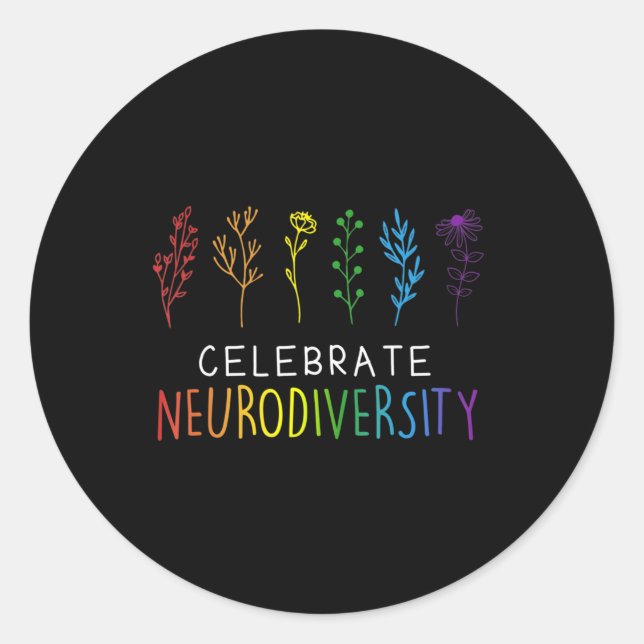 FEIERLICHKEIT NEURODIVERSITY Autismus Blume Runder Aufkleber (Vorderseite)