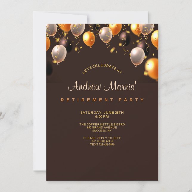 Feierlichkeiten Ballons Einladung (Vorderseite)