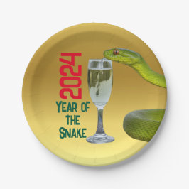 Feierlichkeiten Jahr der Schlange Chinesisches Neu Pappteller