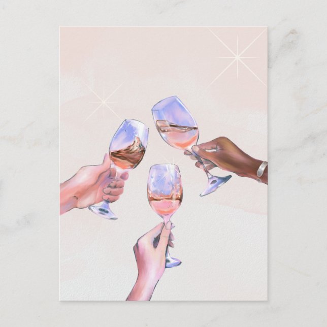 Feierlichkeiten jubeln Champagner Brillen Toasting Postkarte (Vorderseite)