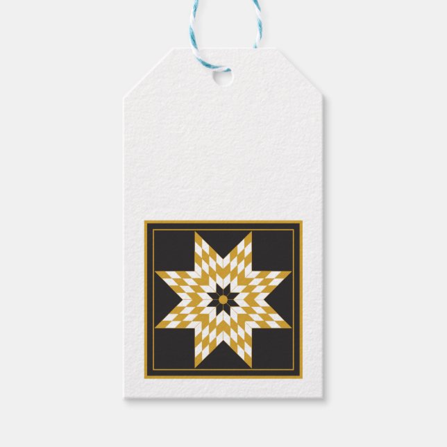 Feierlichkeiten mit dem Schwarzen und dem Gold Sta Geschenkanhänger (Vorderseite)