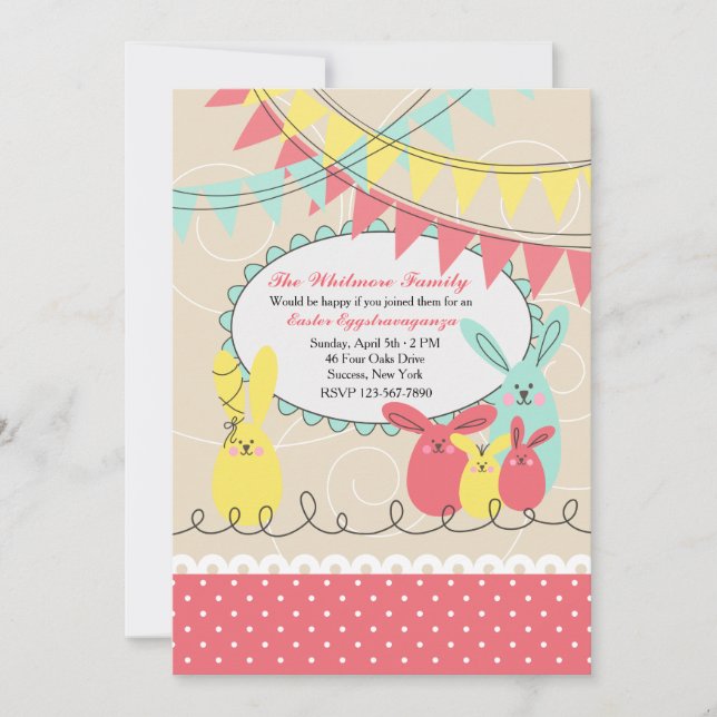 Feierlichkeiten zu Ostern Einladung (Vorderseite)