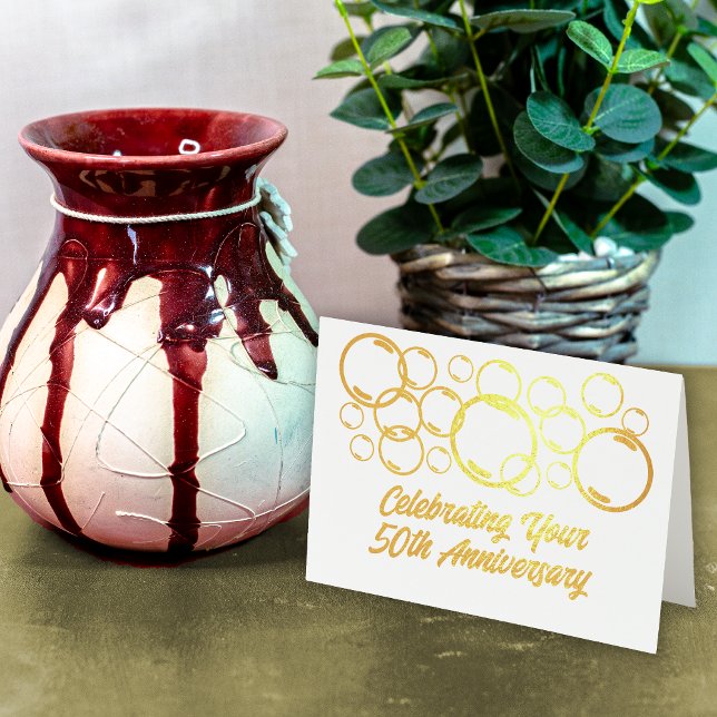 Feierlichkeiten zum 50. Jahrestag Folienkarte (50th anniversary with a bubble design.)