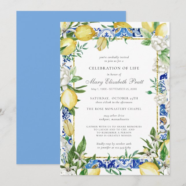 Feierlichkeiten zum Lebenserinnerungslauf Einladung (Vorne/Hinten)