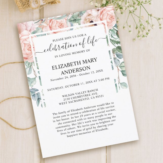 Feierlichkeiten zur Beerdigung des Lebens Gedenkst Einladung (Von Creator hochgeladen)