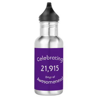 Feiern 21.915 Tage Wahnsinn Geburtstag Trinkflasche